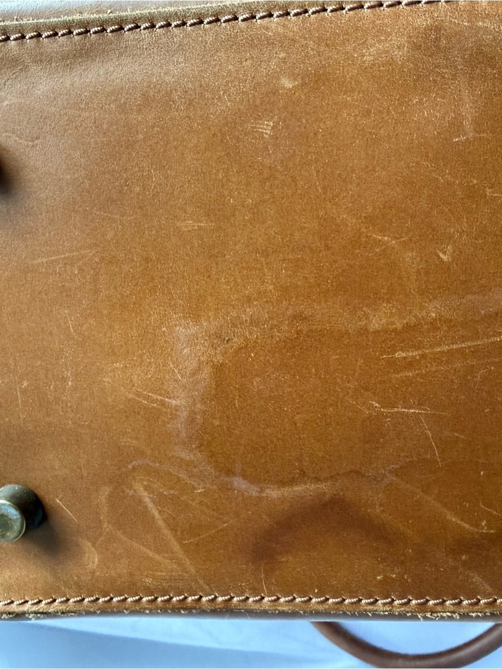 Classic Leather Tote Bag in Cognac Brown - Picture 8 of 16